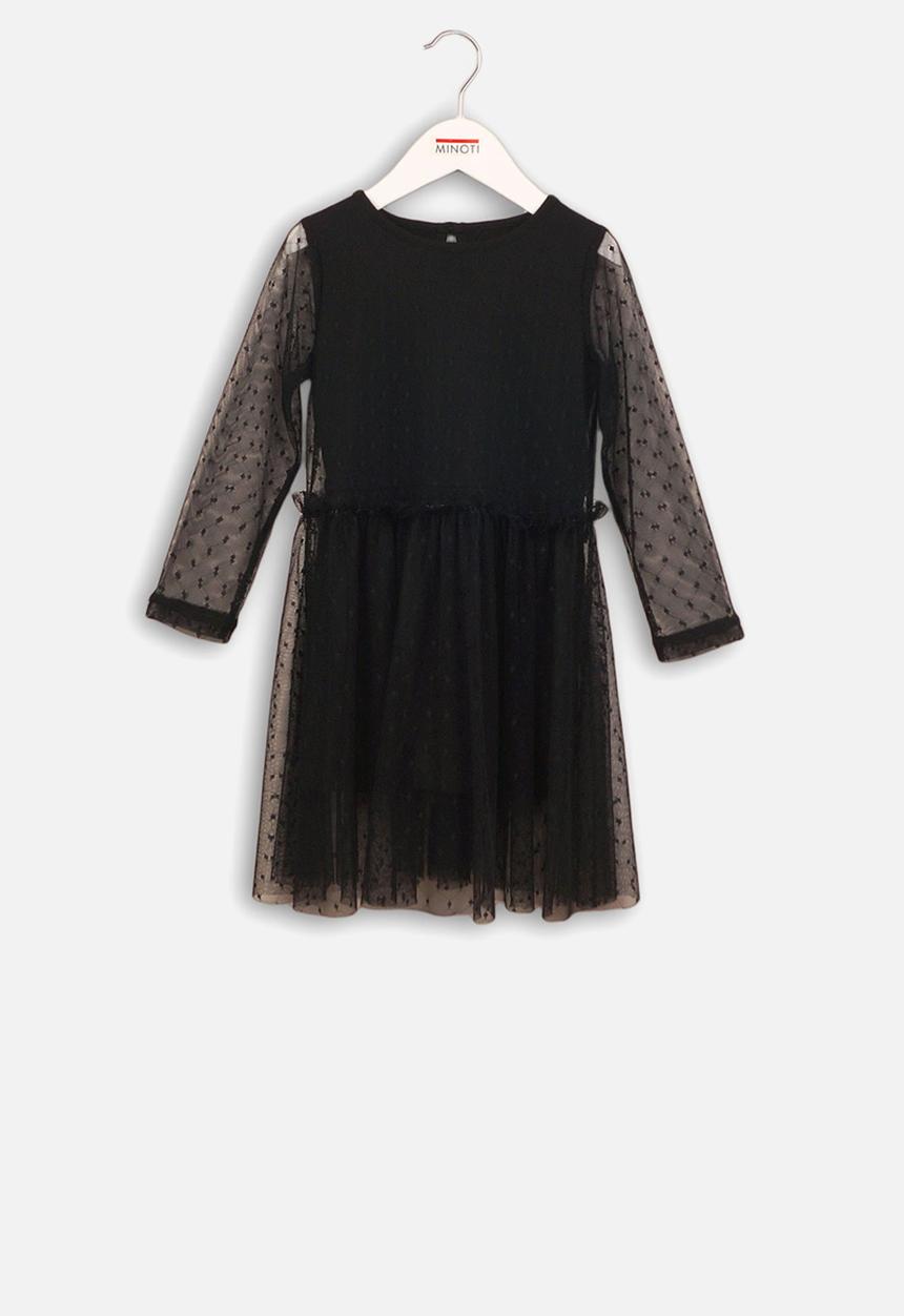 MINOTI - Kids net layered dress - black