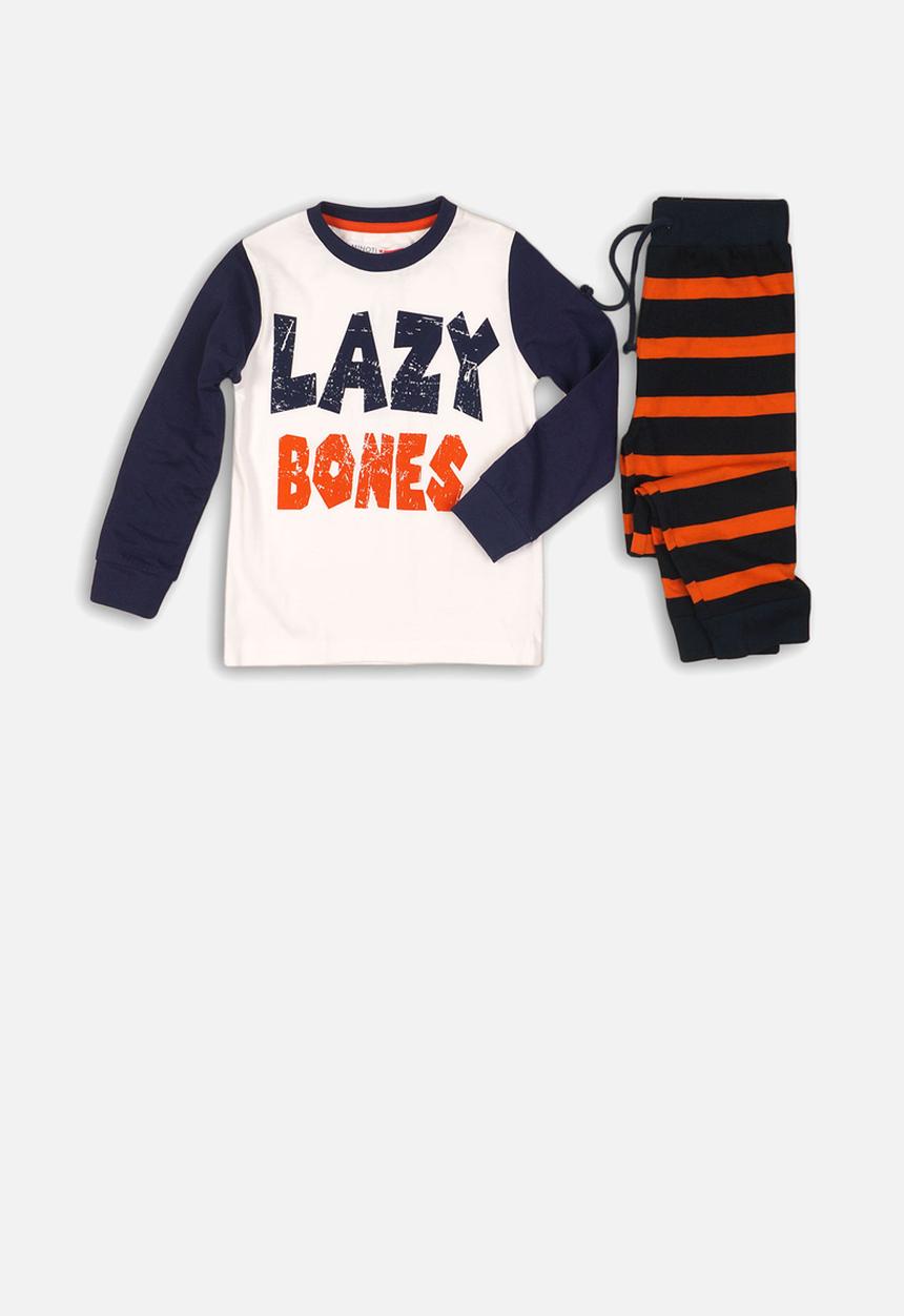 MINOTI - Lazybones long sleeve pyjama set - multi 