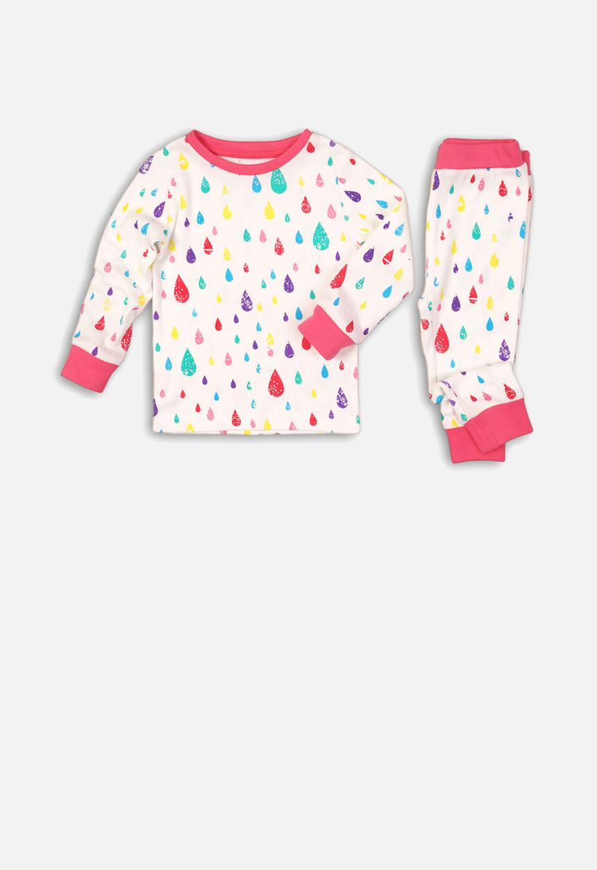MINOTI - Long sleeve pyjama set - pink & white 