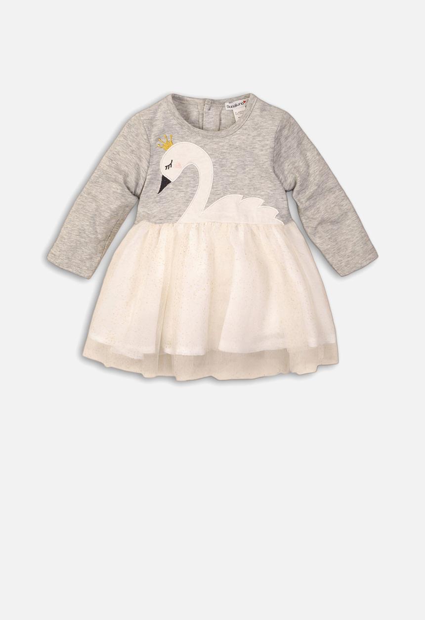 MINOTI - Mixed fabric dress - grey