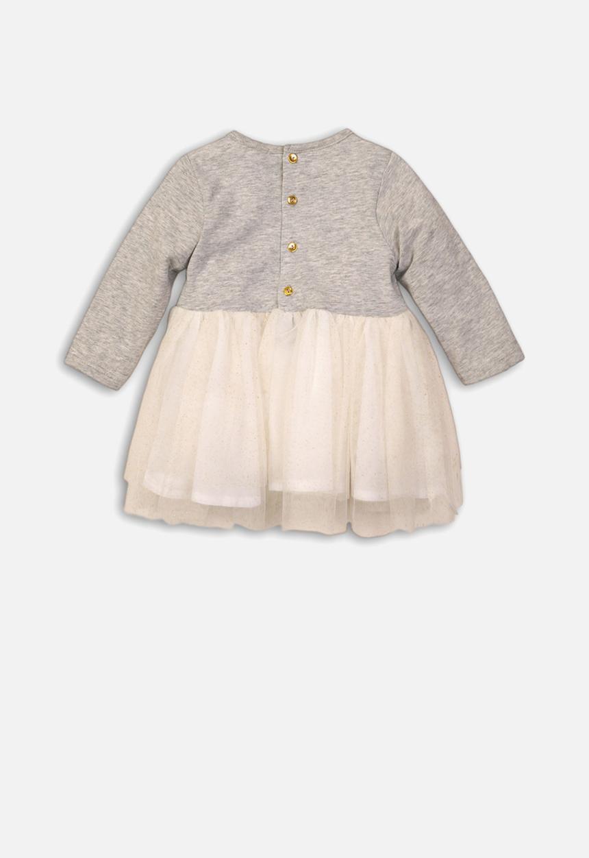 MINOTI - Mixed fabric dress - grey