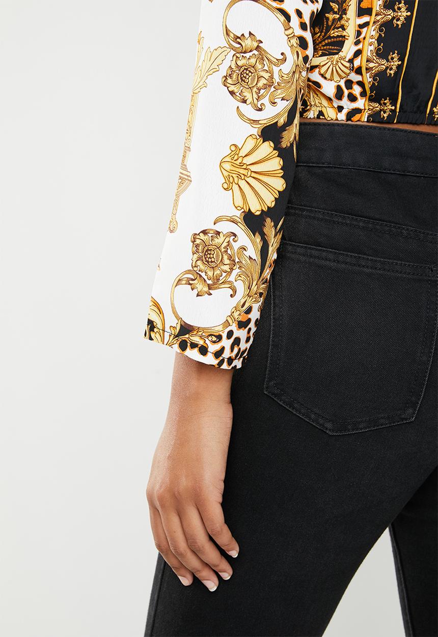 Missguided - Chain animal print twist front top - multi