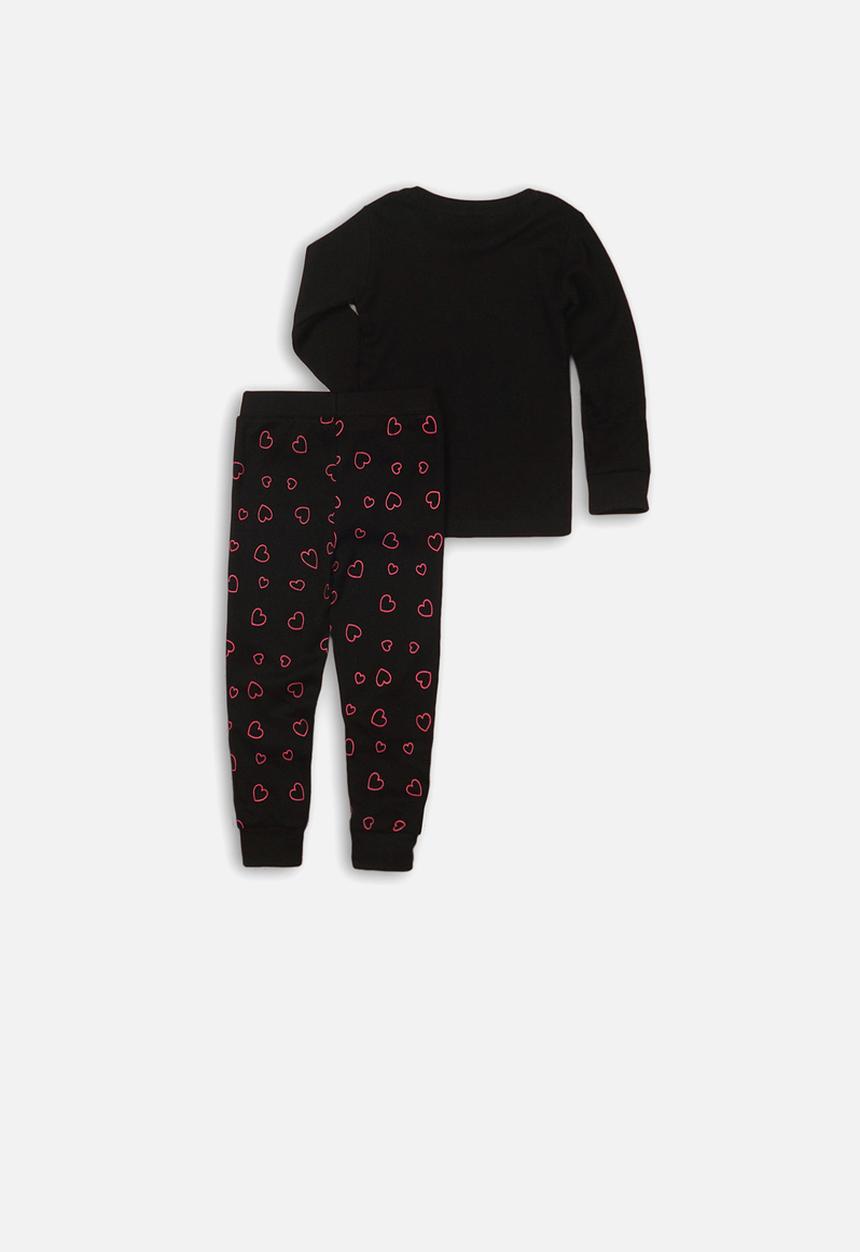 MINOTI - Nap queen long sleep pyjama set - black & pink