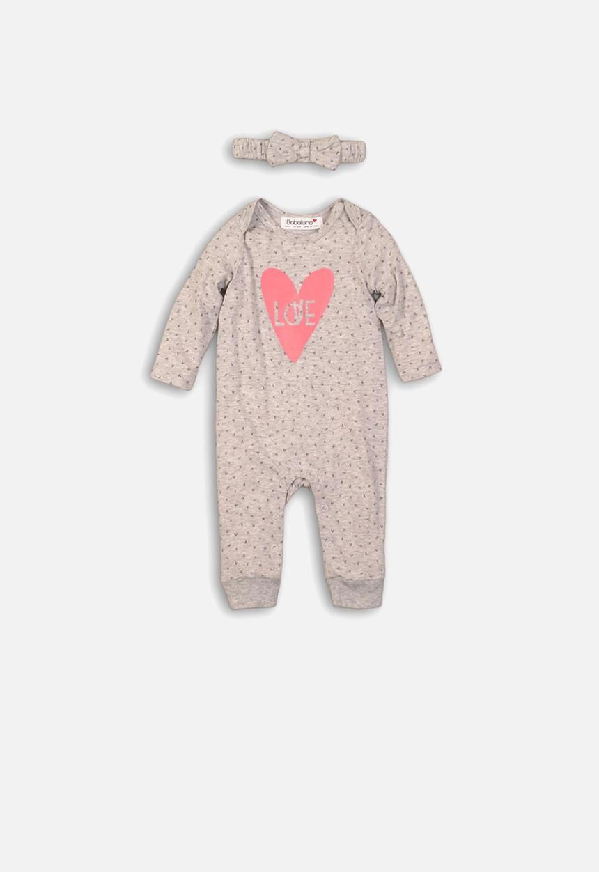 MINOTI - Romper & headband set grit - grey 