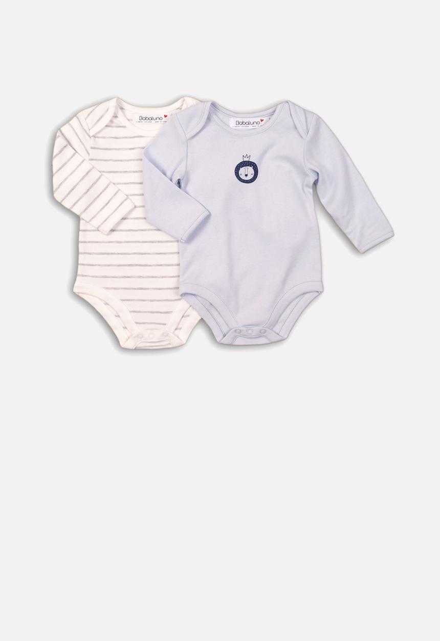 MINOTI - Bodysuits smokey - blue & white 