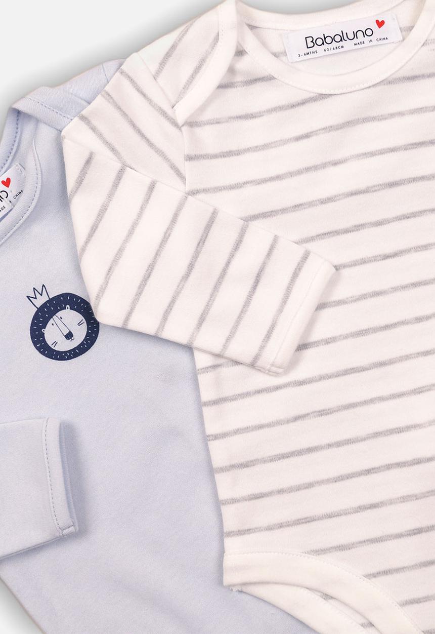 MINOTI - Bodysuits smokey - blue & white 