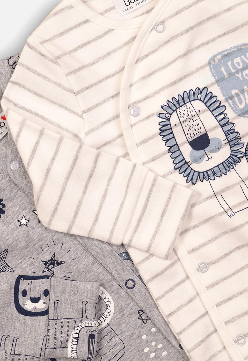 MINOTI - Sleepsuit - grey & cream 