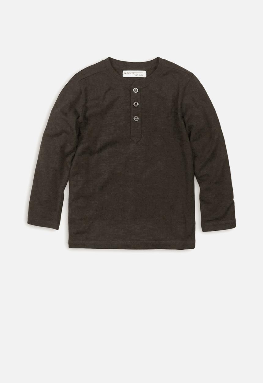 MINOTI - Slub henley top - charcoal