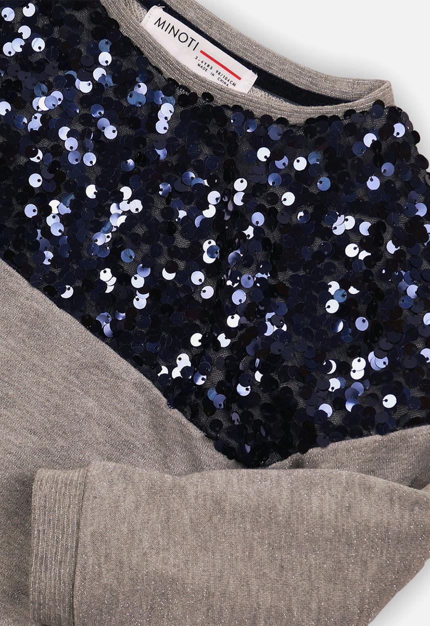 MINOTI - Sequin panel jumper - grey 