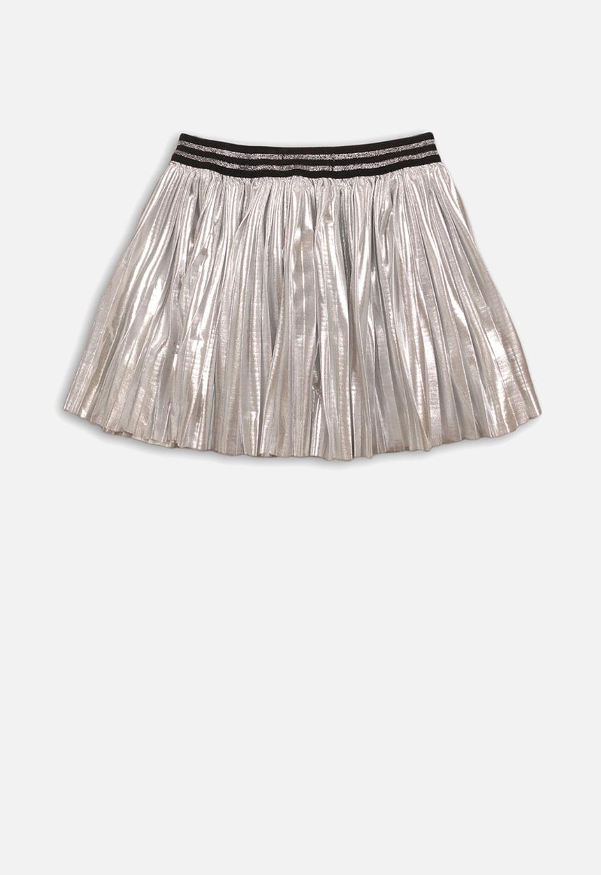 MINOTI - Pleated foil skirt - silver