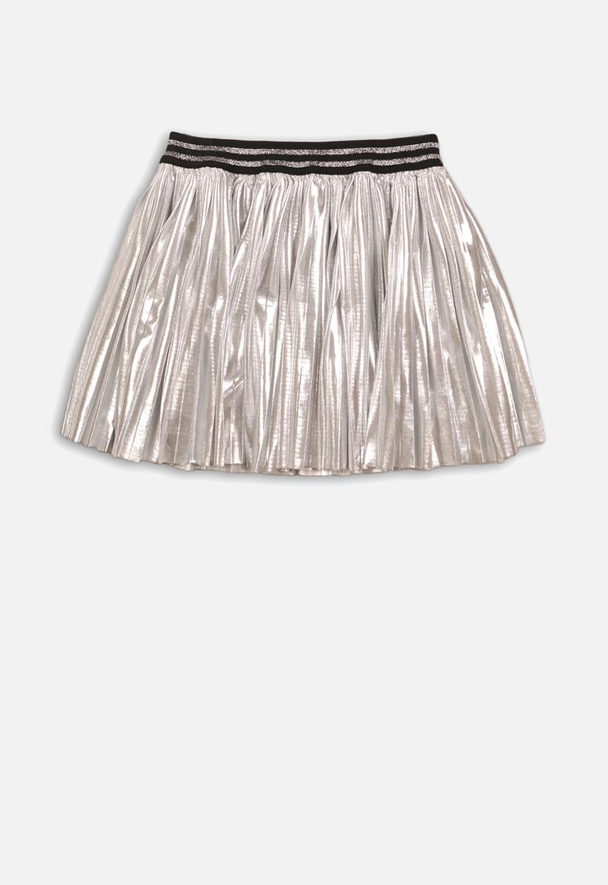 MINOTI - Pleated foil skirt - silver