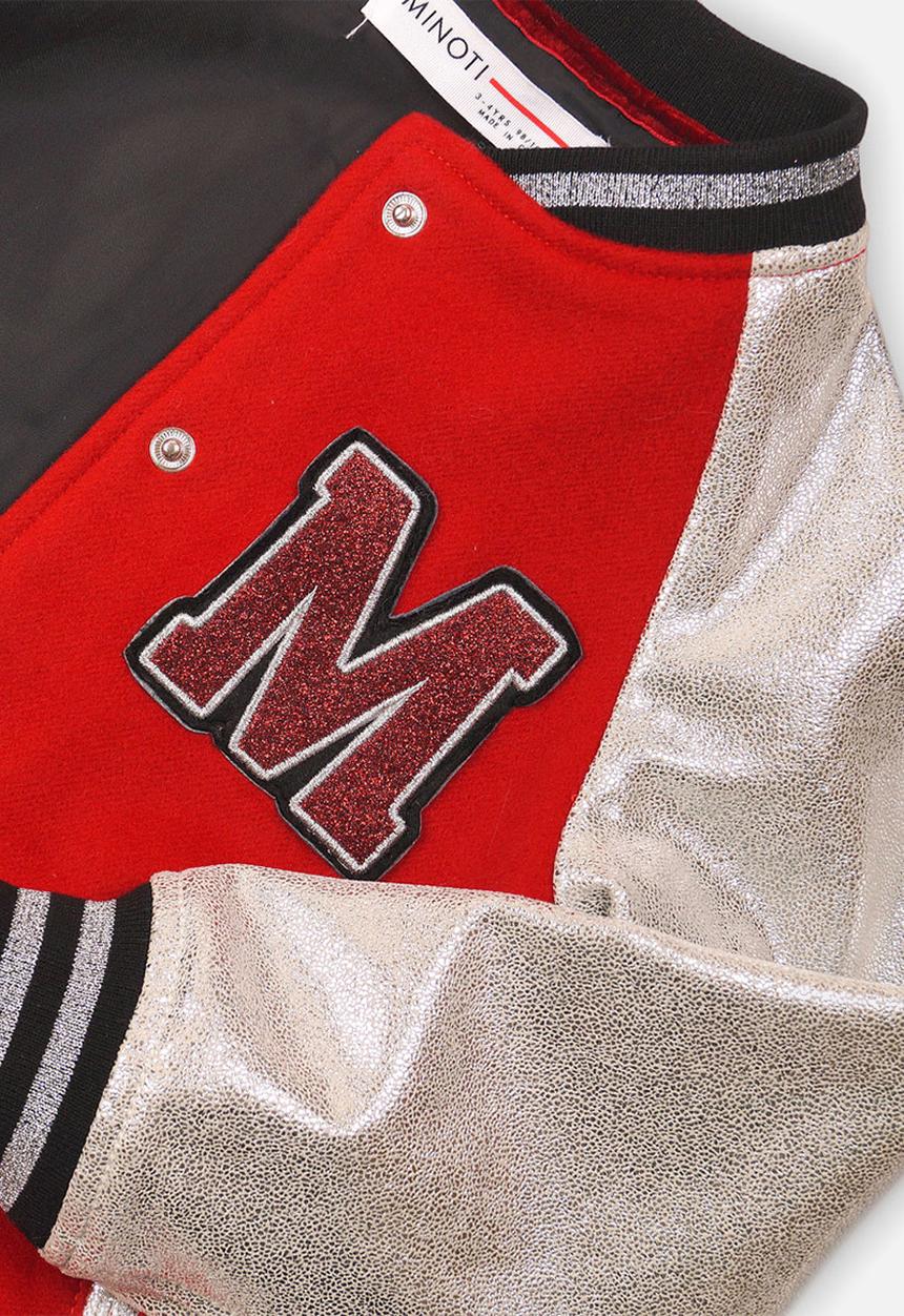 MINOTI - Combo fabric bomber jacket - red