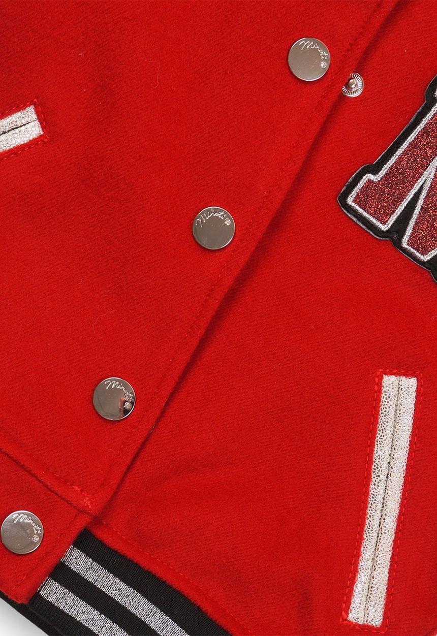 MINOTI - Combo fabric bomber jacket - red