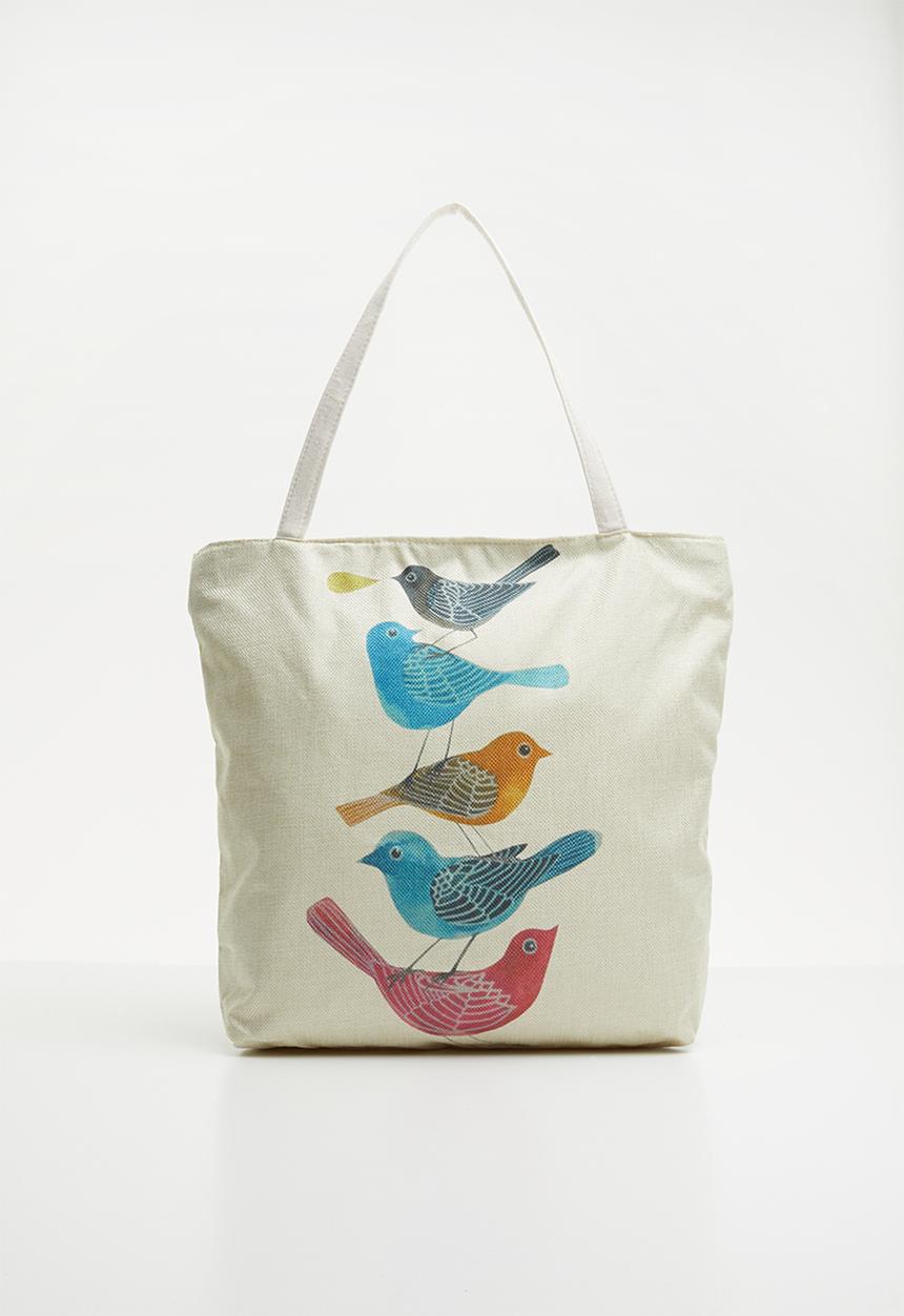 STYLE REPUBLIC - Bird print shopper bag - neutral