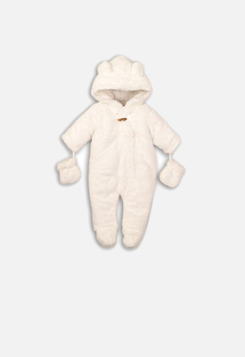 MINOTI - Faux fur snowsuit - cream