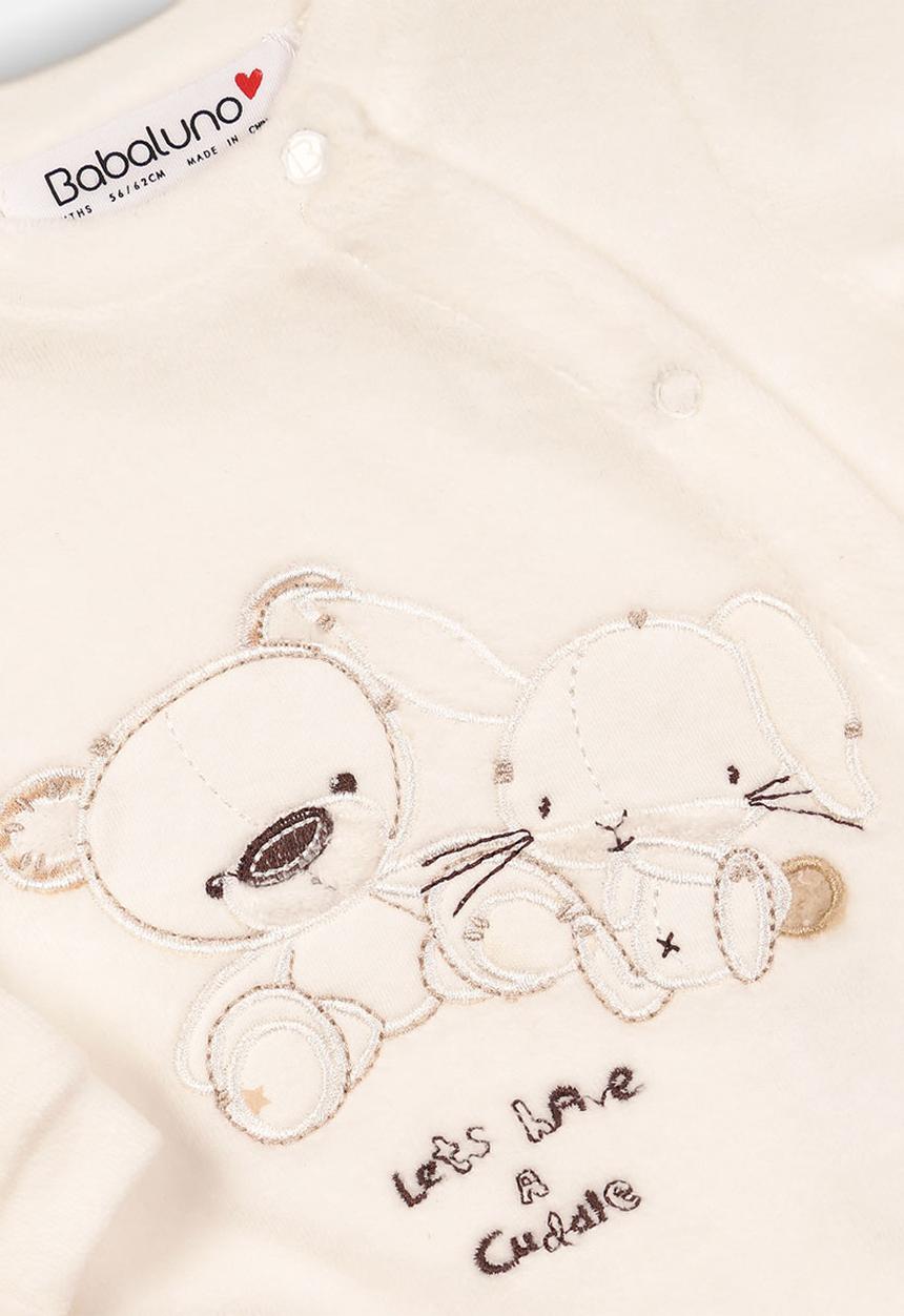 MINOTI - Velour sleepsuit - cream