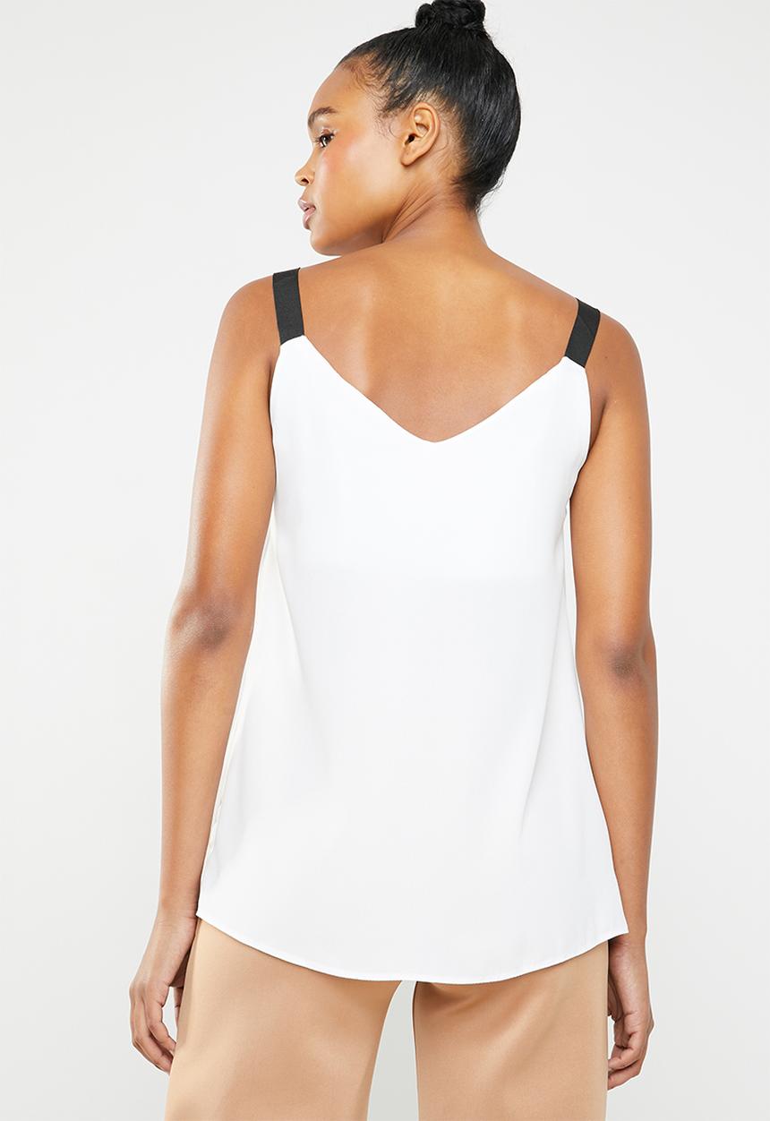 STYLE REPUBLIC - Contrast strap cami - white