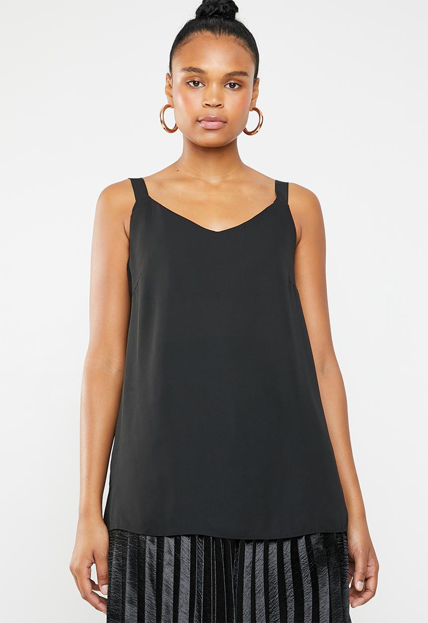 STYLE REPUBLIC - Contrast strap cami - black