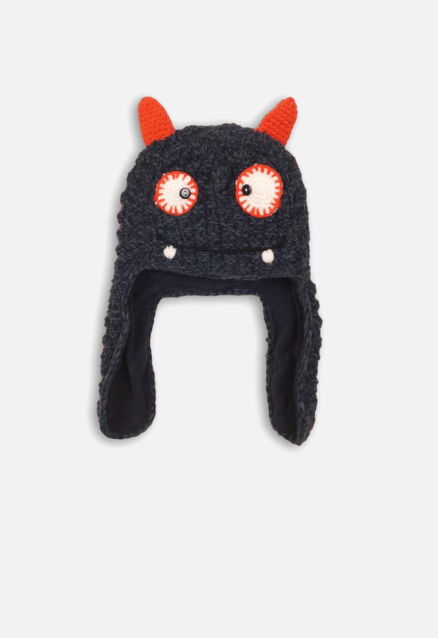 MINOTI - Boys mixed yarn face detailed hat - navy