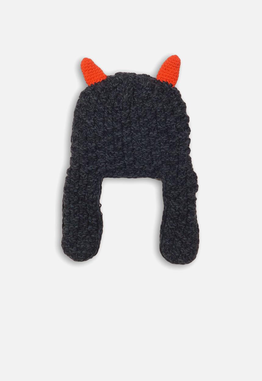 MINOTI - Boys mixed yarn face detailed hat - navy