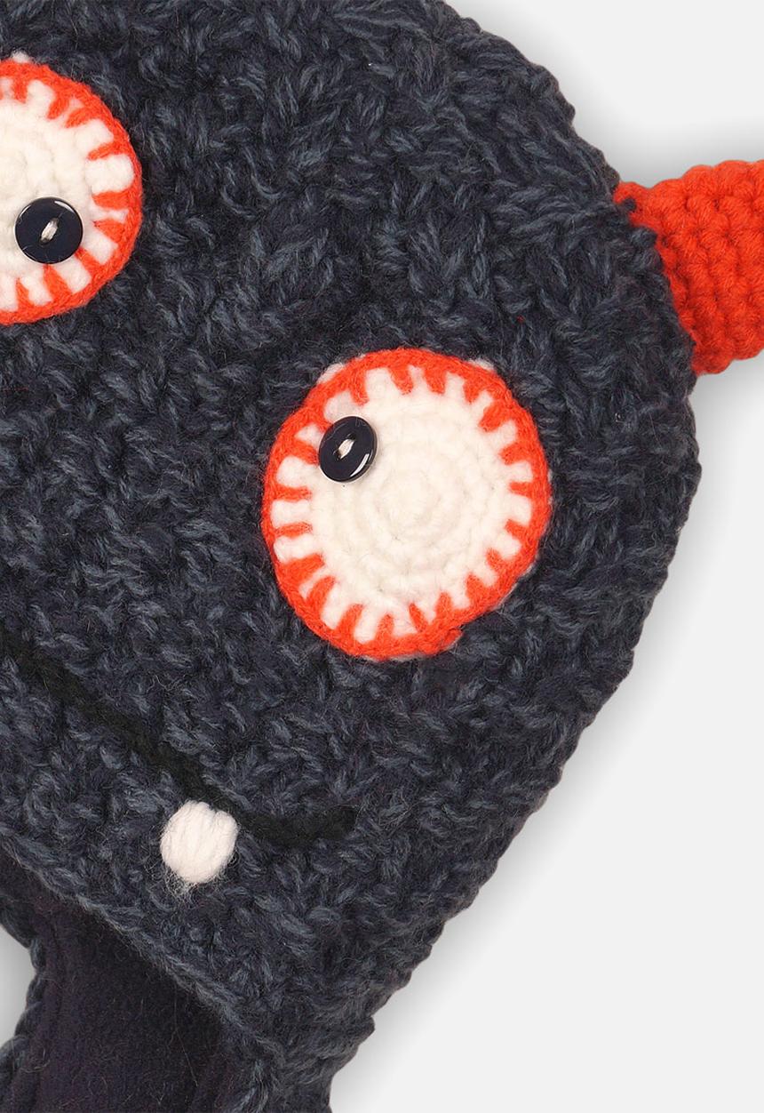 MINOTI - Boys mixed yarn face detailed hat - navy