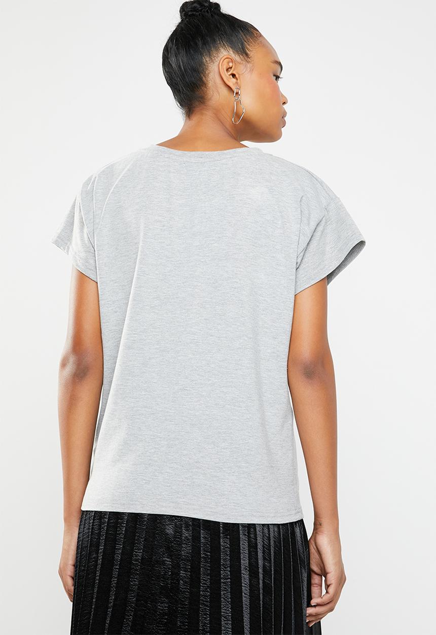 STYLE REPUBLIC - Boxy dropped shoulder T-shirt - grey