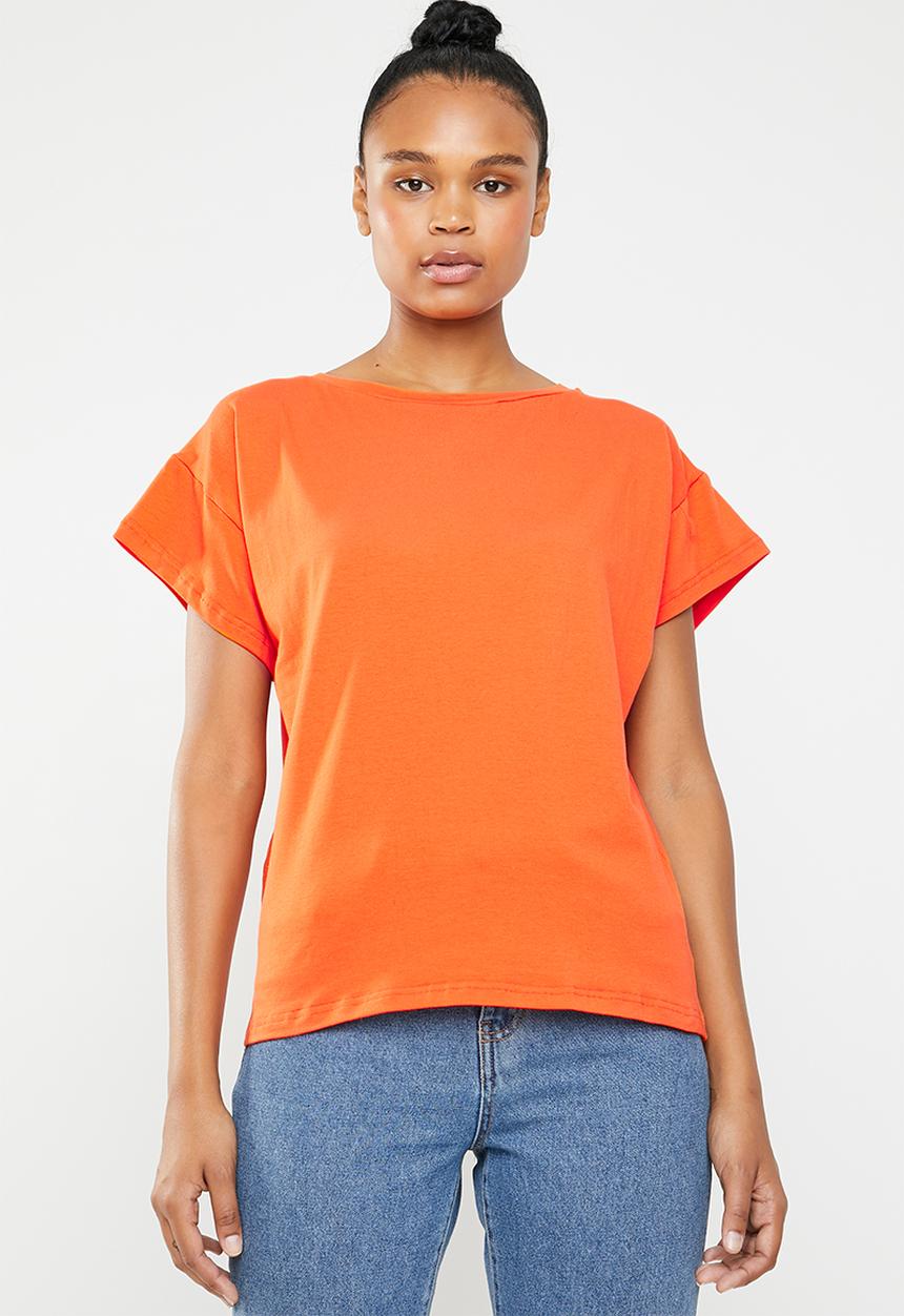 STYLE REPUBLIC - Boxy dropped shoulder T-shirt - orange
