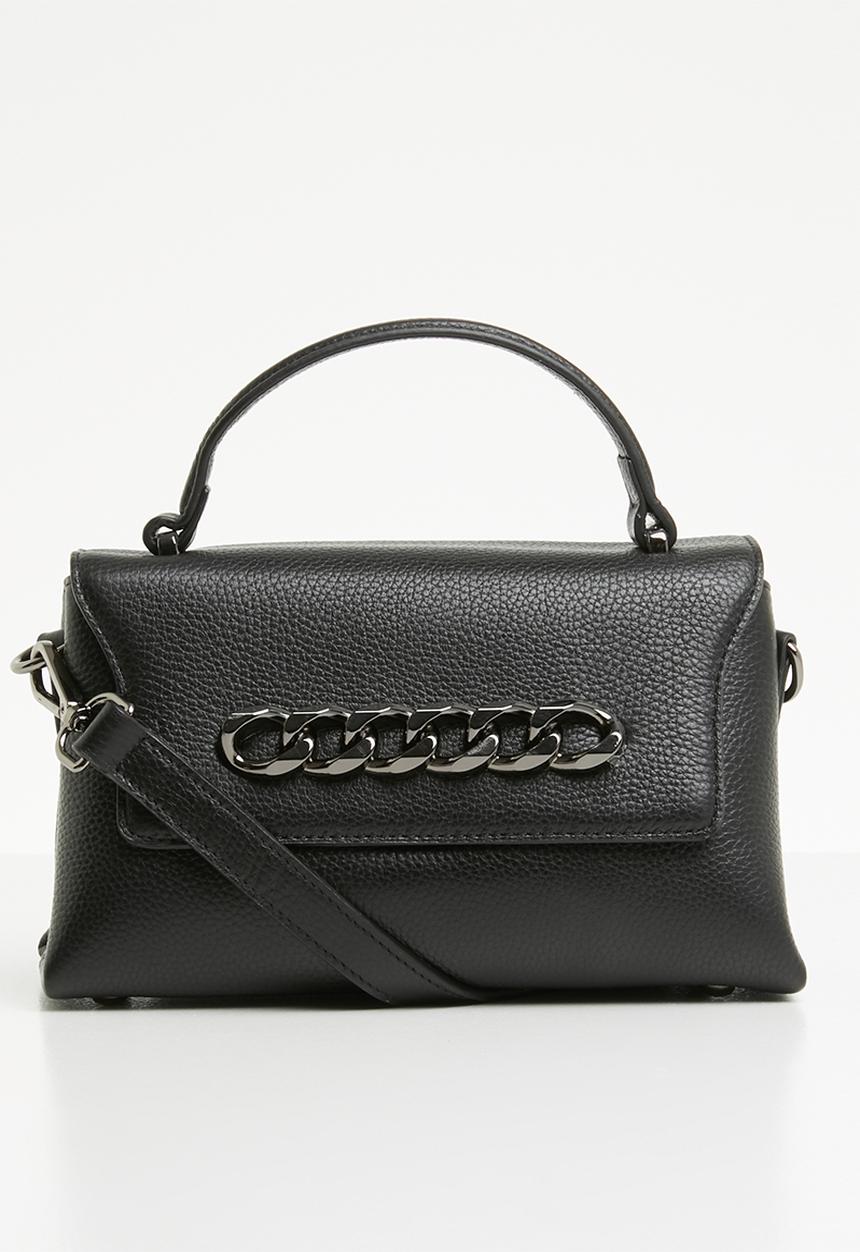 STYLE REPUBLIC - Leather chain detail tote - black
