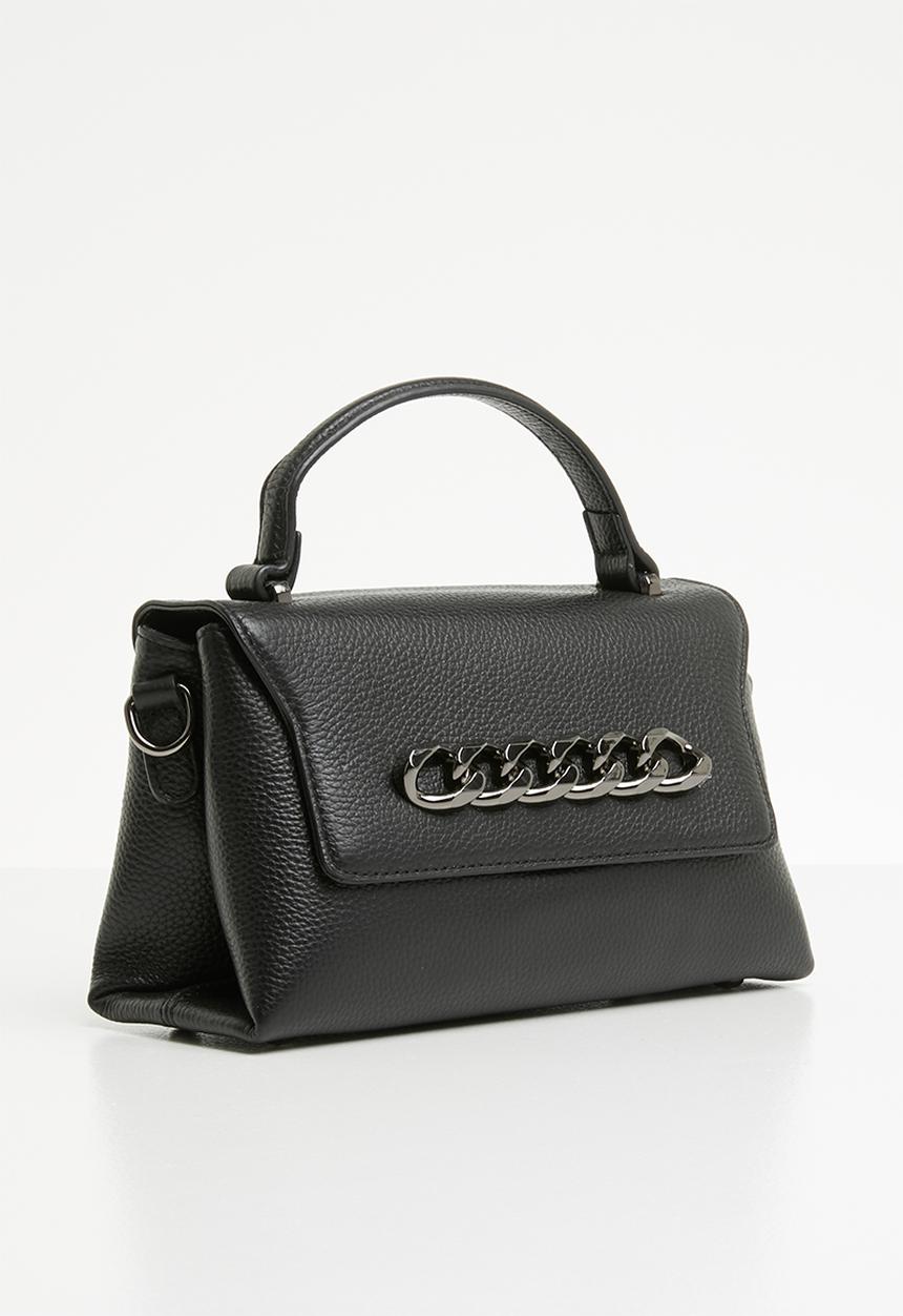 STYLE REPUBLIC - Leather chain detail tote - black