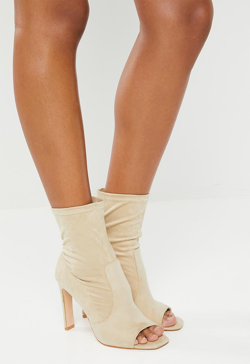 Public Desire - Craze sock fit peep toe ankle - neutral