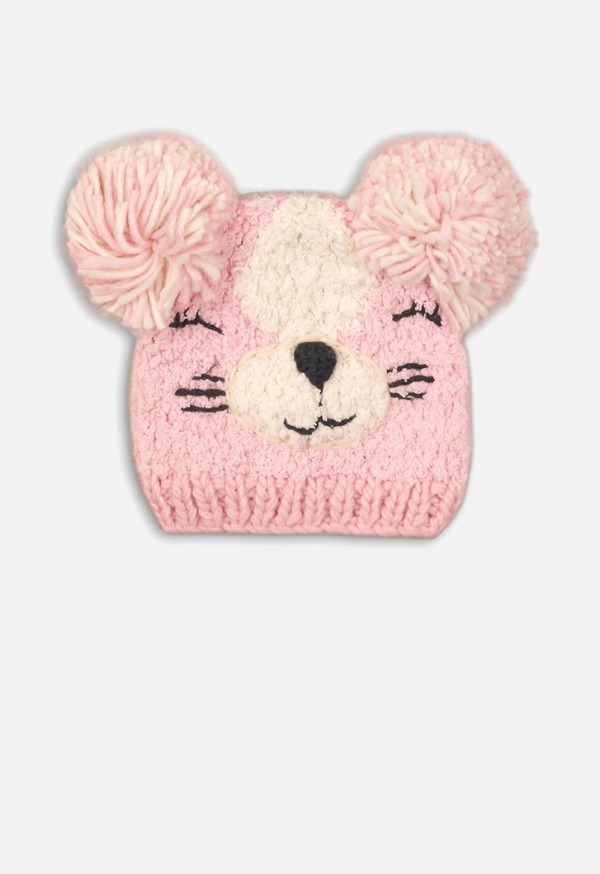 MINOTI - Knitted hat - pink & cream