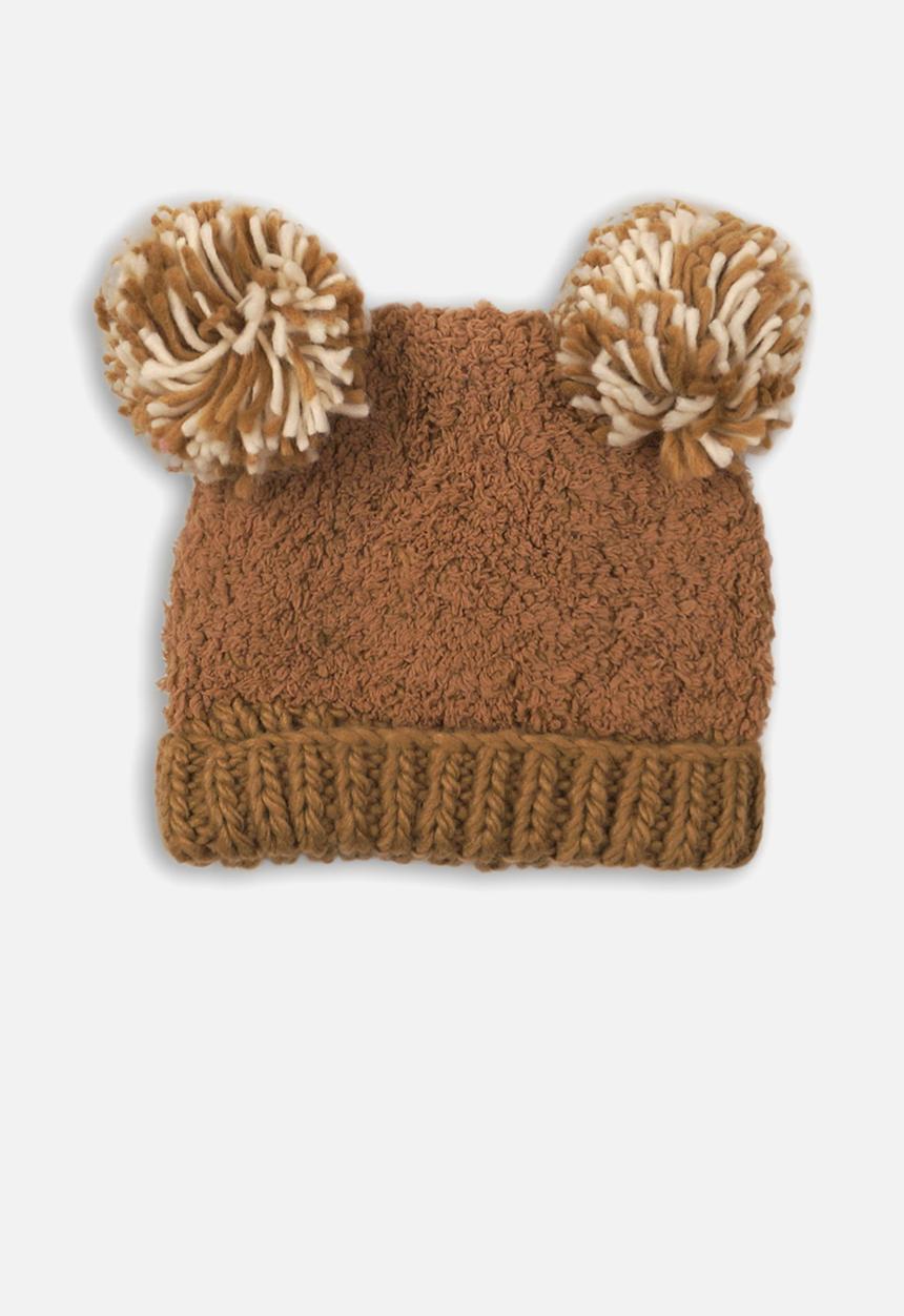 MINOTI - Knitted hat - tan & cream