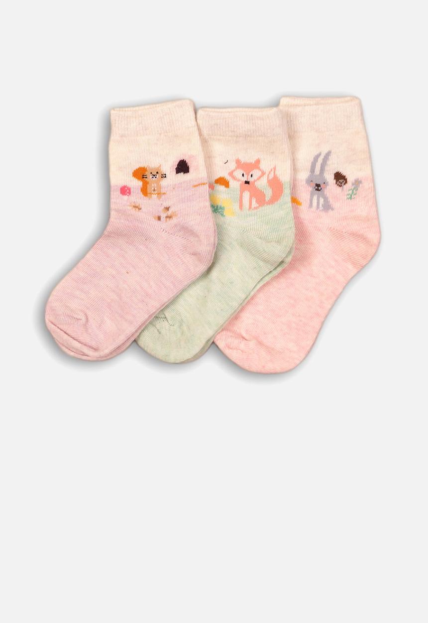 MINOTI - 3 pack ankle socks - pink