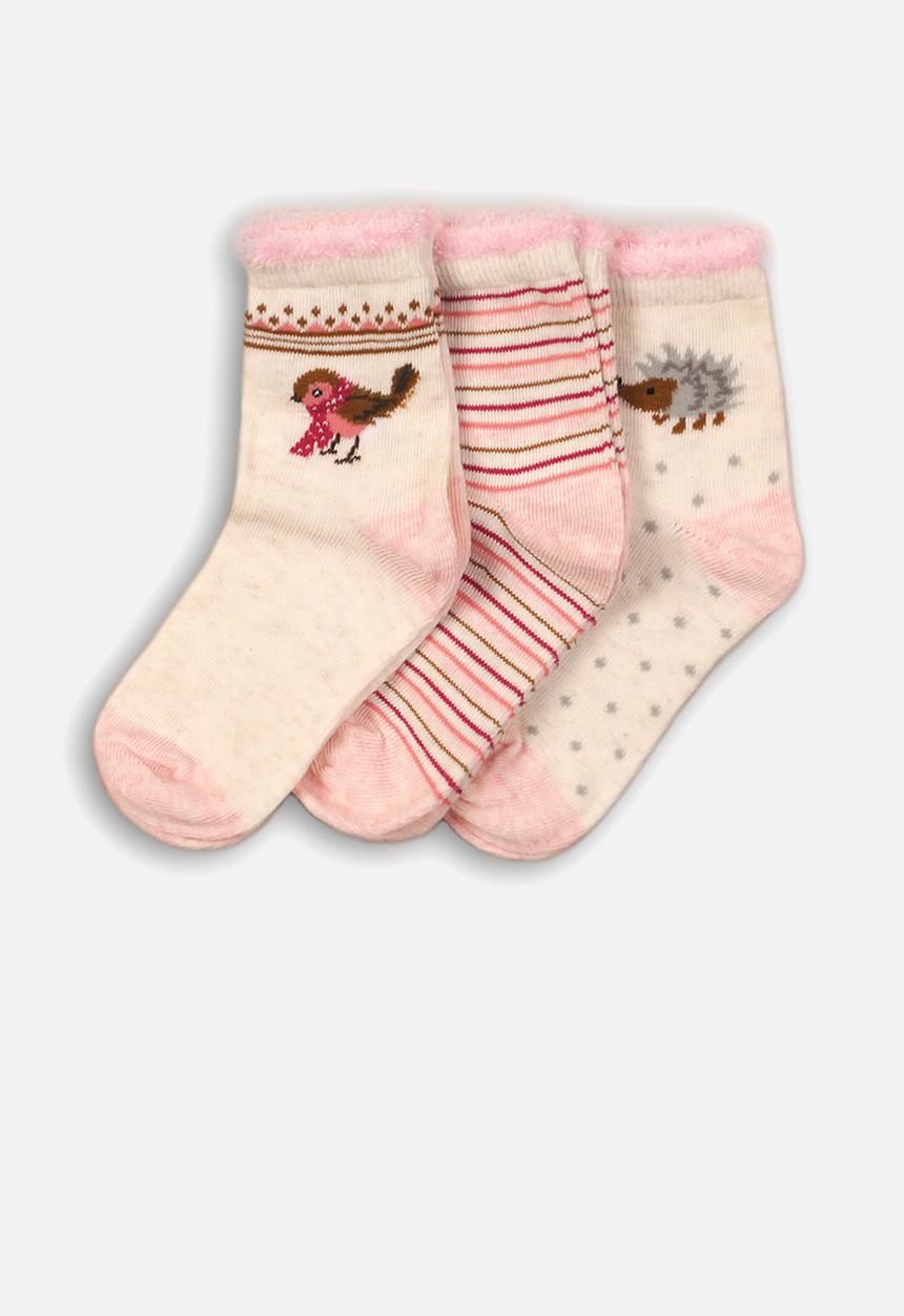 MINOTI - 3 pack ankle socks - pink & cream
