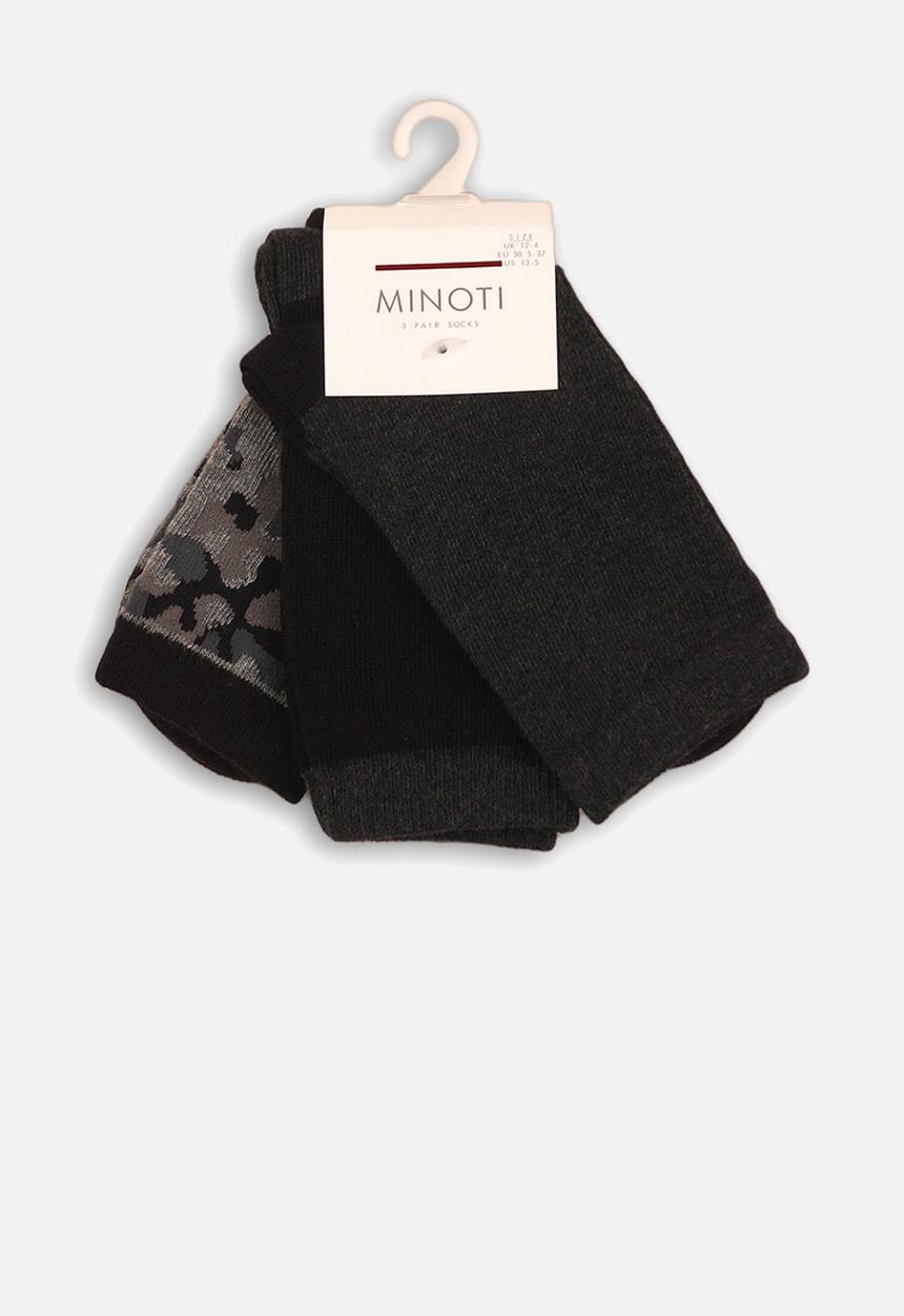 MINOTI - 3 pack ankle socks - black