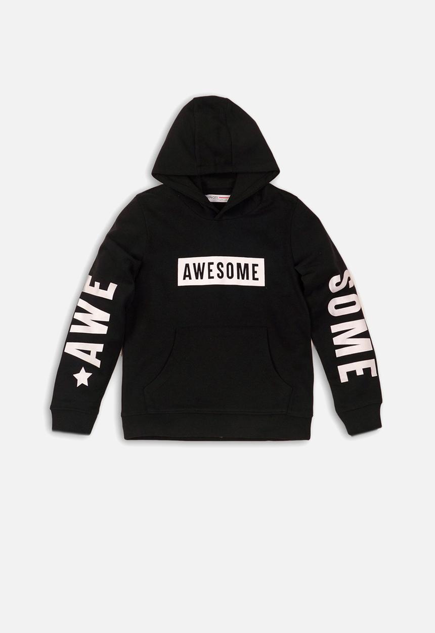 MINOTI - Boys hooded top - black 
