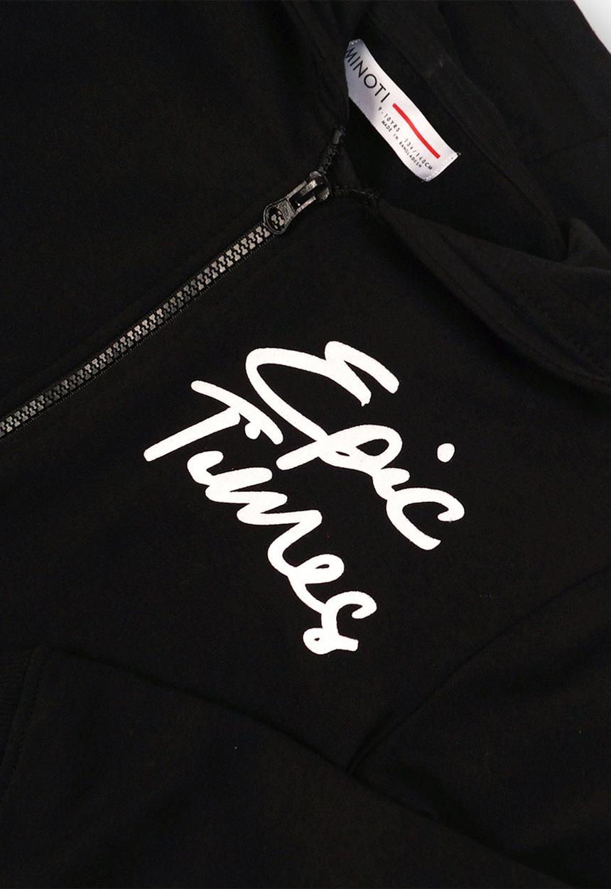 MINOTI - Teens hooded zip thru - black