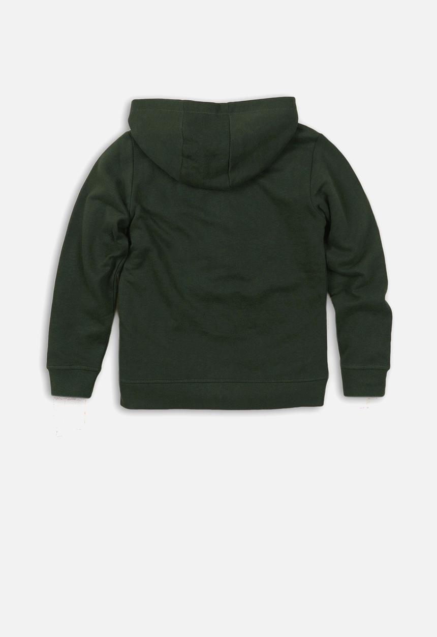 MINOTI - Boys hooded zip thru - green