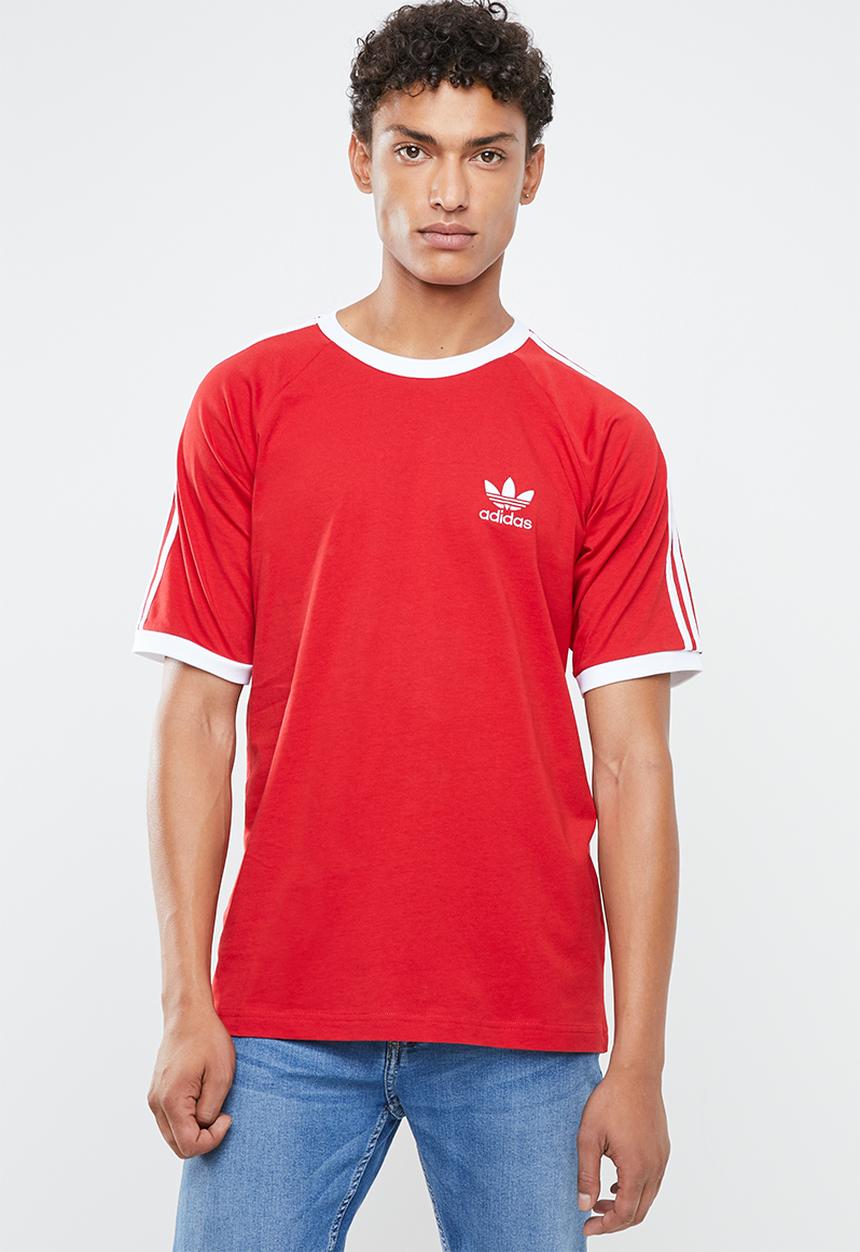 adidas Originals - 3-Stripes crew tee - red & white