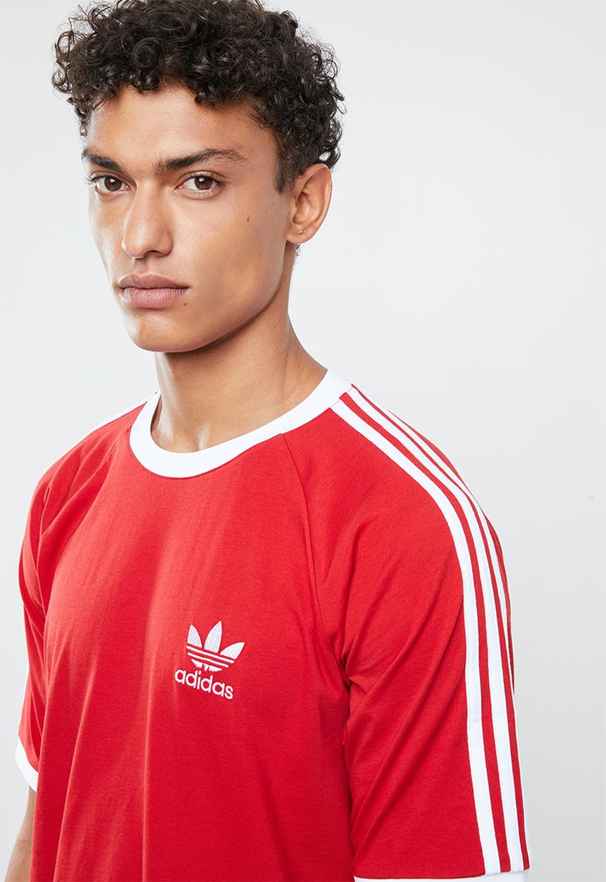 adidas Originals - 3-Stripes crew tee - red & white