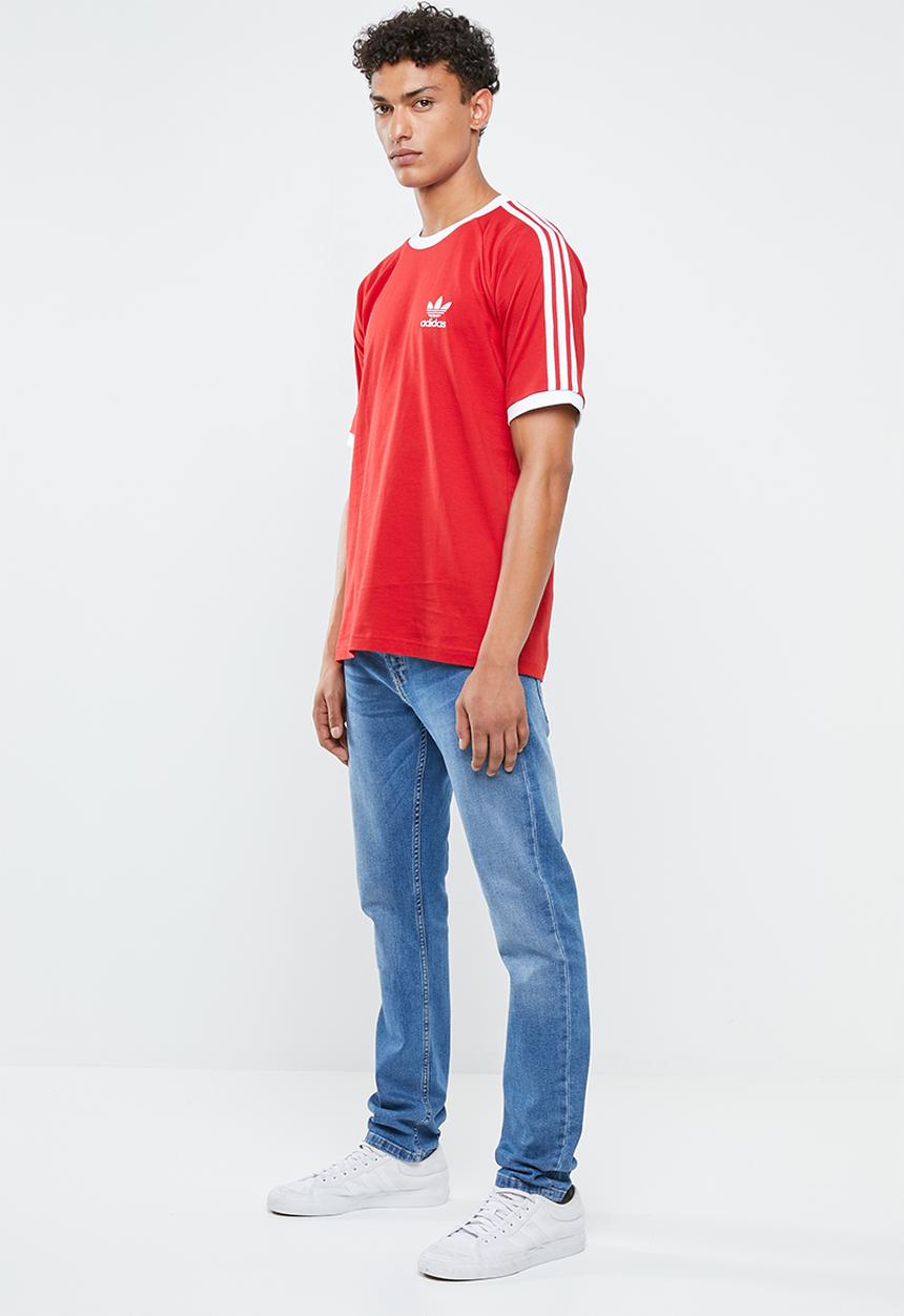 adidas Originals - 3-Stripes crew tee - red & white