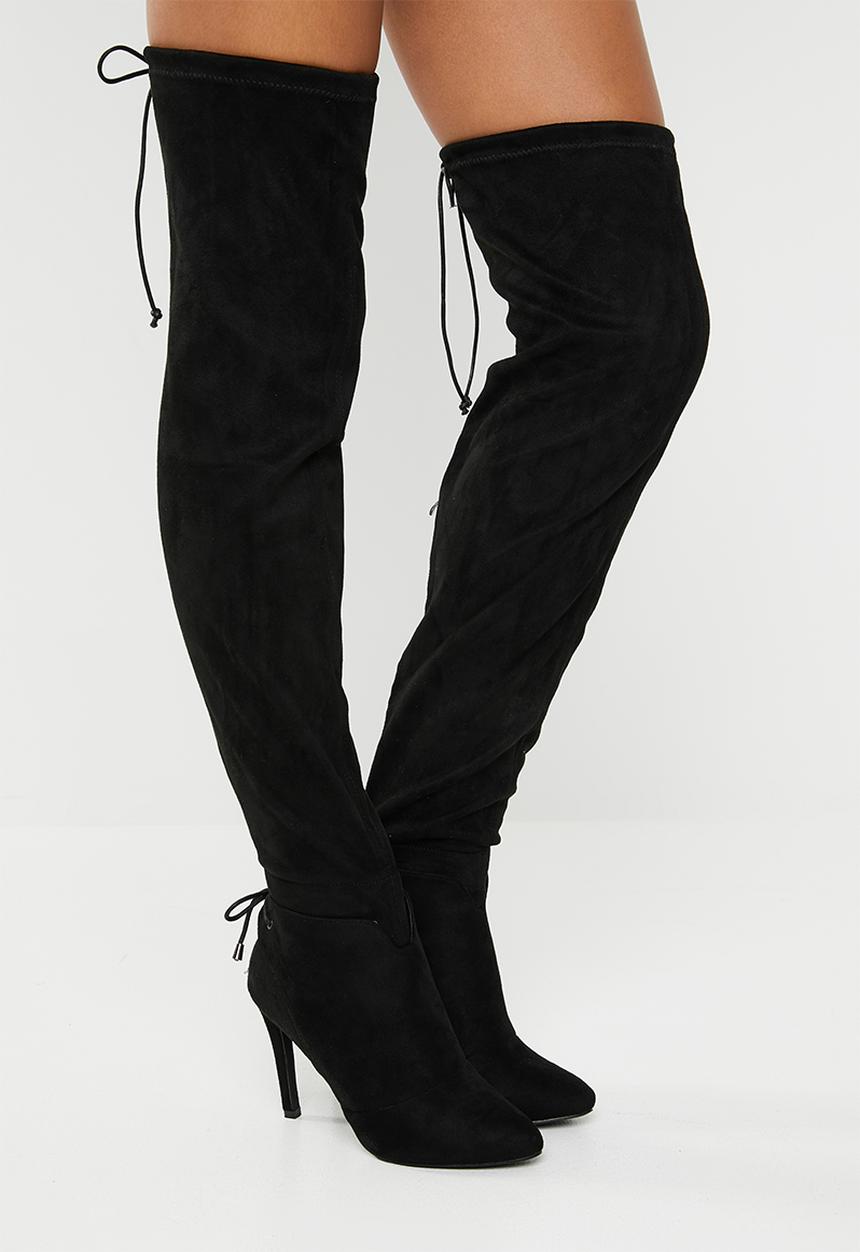 Miss Black - Belle 4 over the knee stiletto heel boot - black