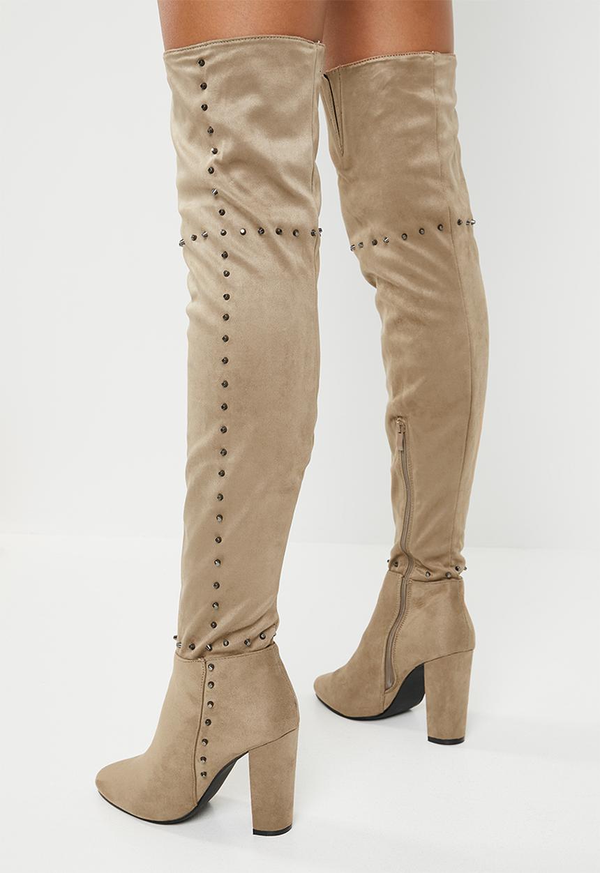 STYLE REPUBLIC - Studded thigh high - beige