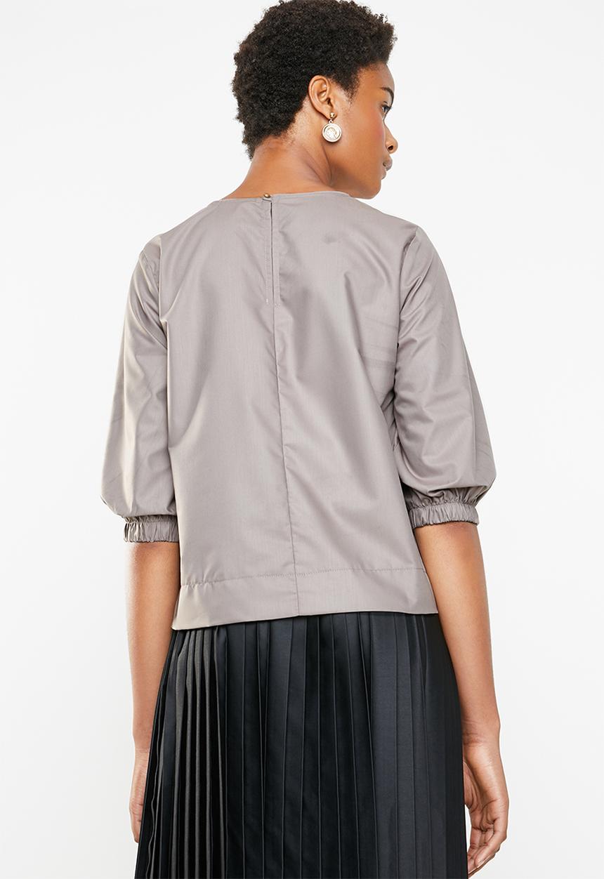 Superbalist - Poplin shell blouse - brown
