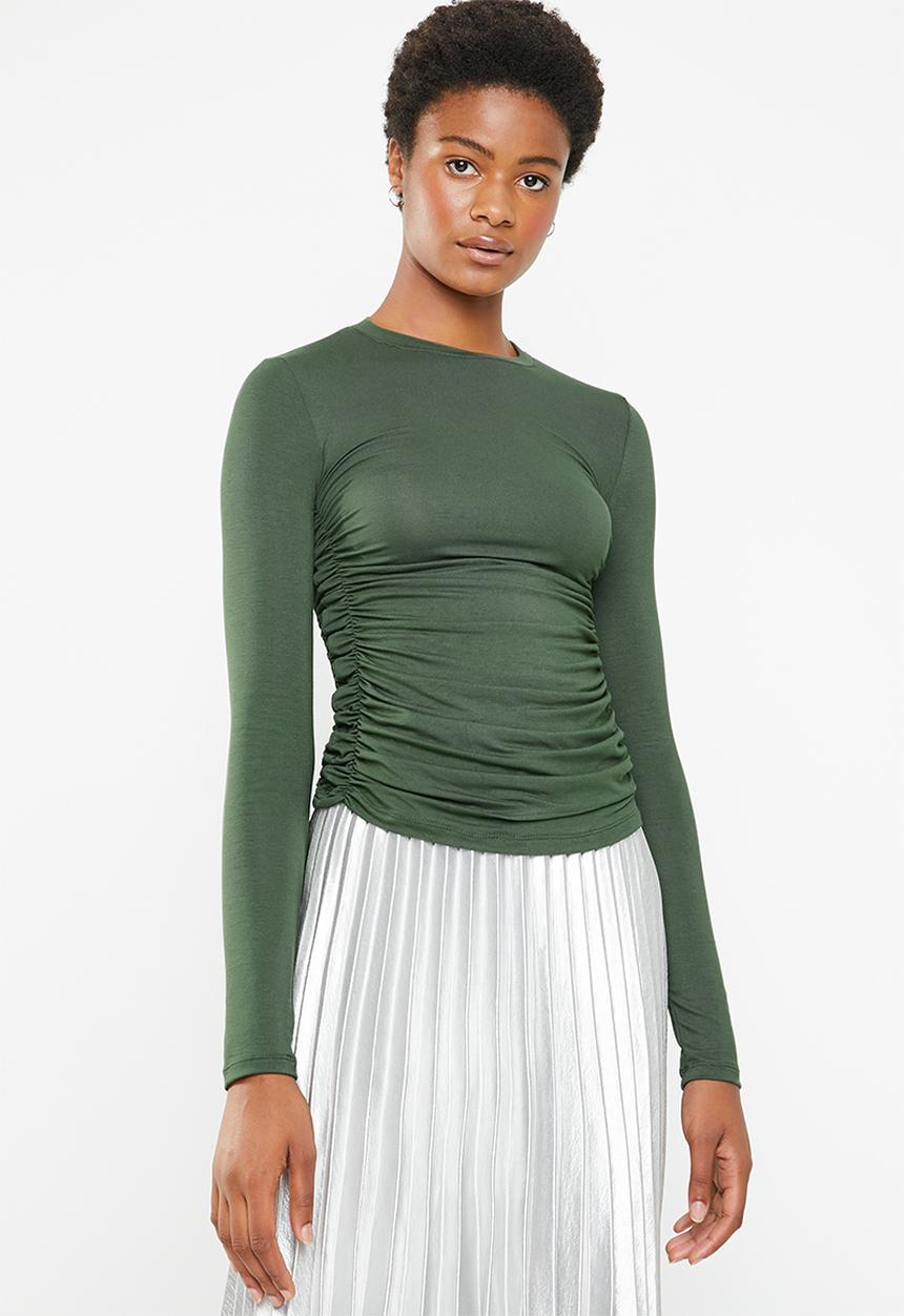 Superbalist - Ruched detail top - khaki green