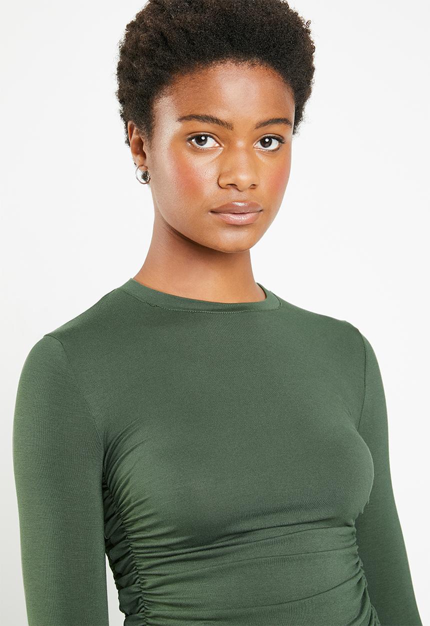 Superbalist - Ruched detail top - khaki green