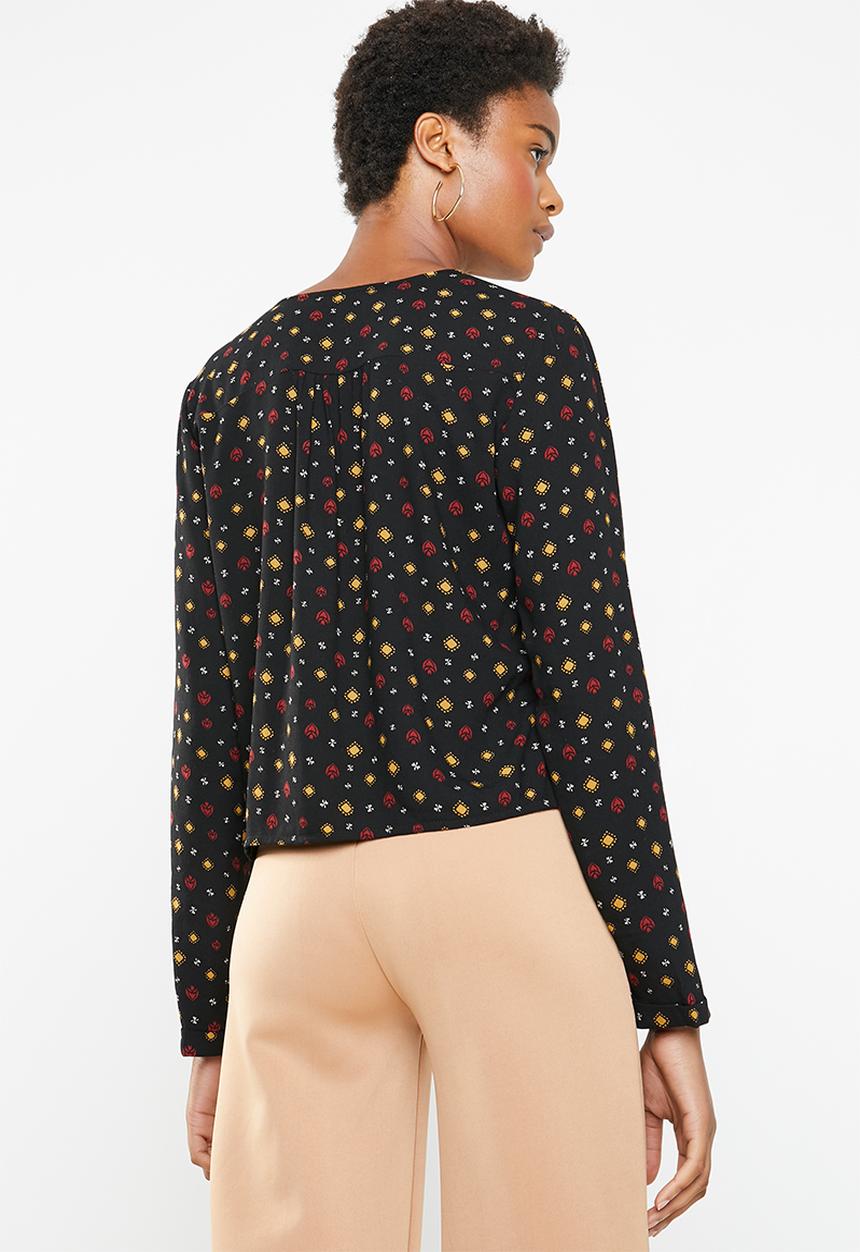 Superbalist - Boho button front blouse - black 