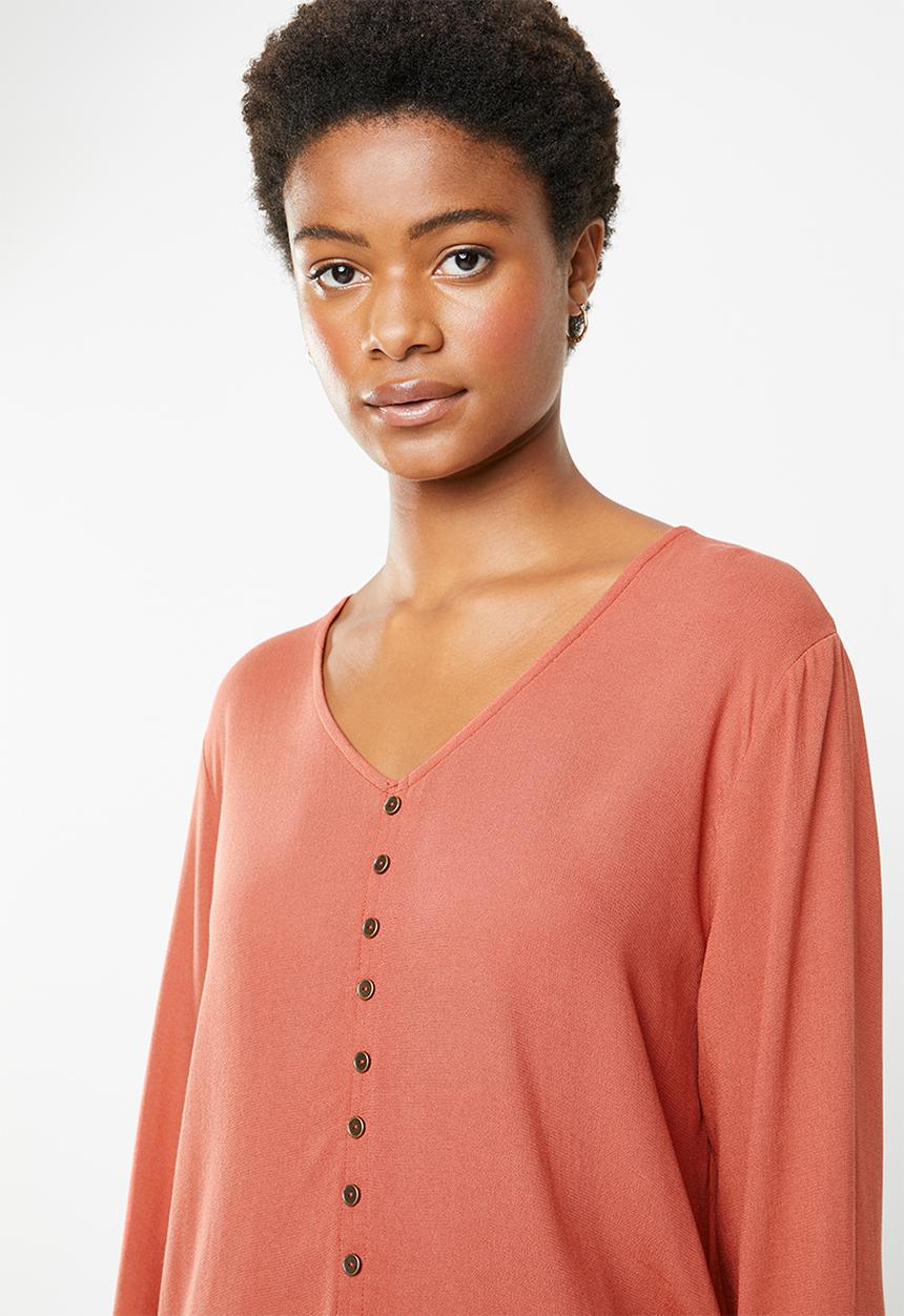 Superbalist - Boho button front blouse - rust