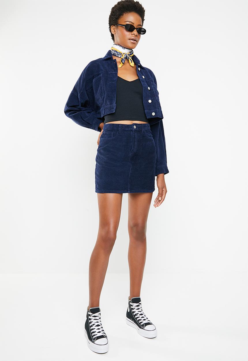 Missguided - A line cord skirt - navy