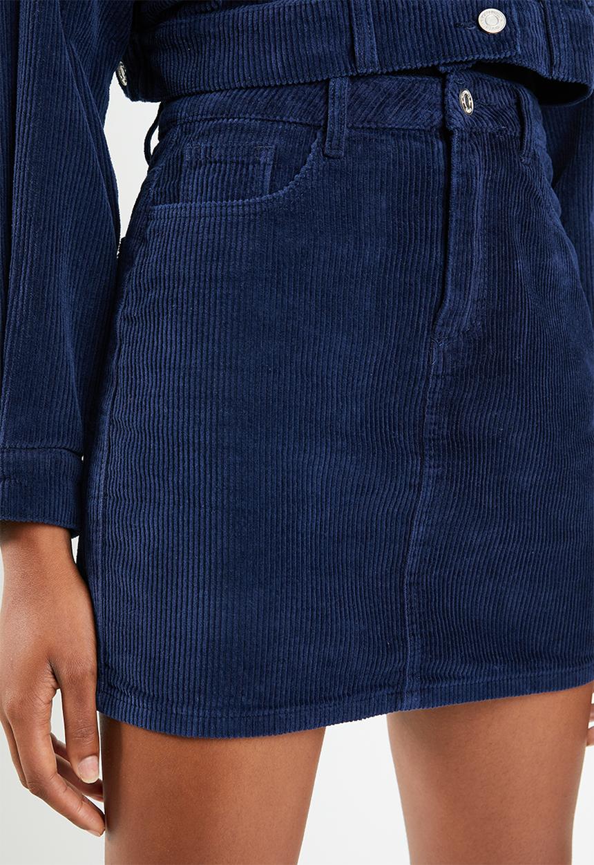 Missguided - A line cord skirt - navy